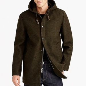 NWOT! J Crew Mens 100% Wool 3M Thinsulate Hooded Coat Retail $498